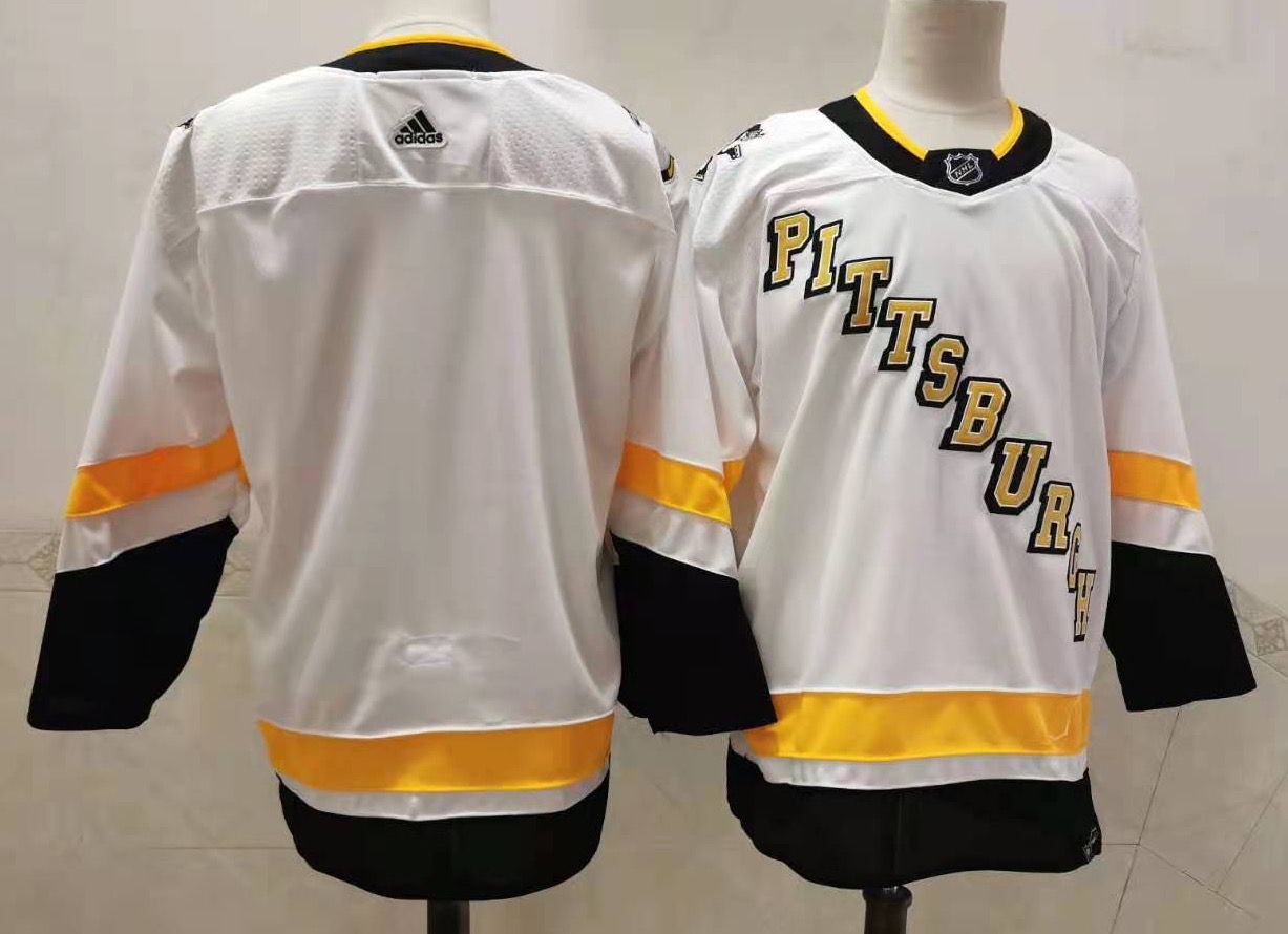 Men Pittsburgh Penguins Blank White Authentic Stitched 2020 Adidias NHL Jersey->pittsburgh penguins->NHL Jersey